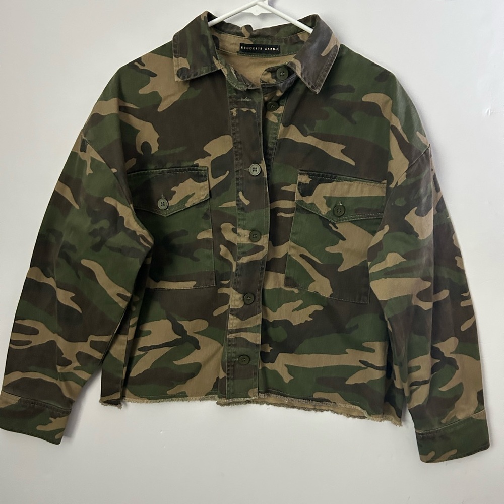 Brooklyn Karma M Camouflage Button-Up Denim Jacket - Picture 2 of 5